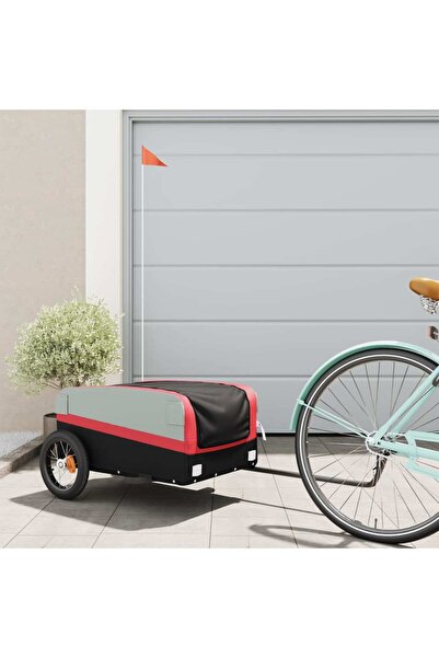 vidaxl Bicycle trailer, black and red, 30 kg, iron