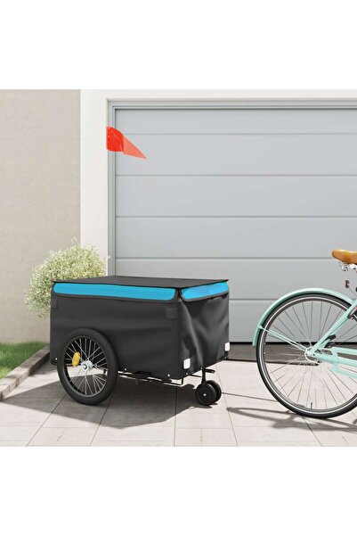 vidaxl Remorcă pentru biciclete, negru și albastru, 45 kg, fier