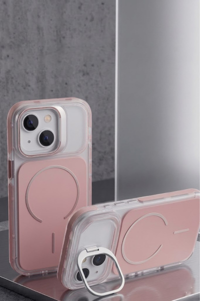 Iphone 13 - 14 - 15 Compatible Metal Camera Stand MagSafe Featured Matte Lims Color Metal Key Premium Cover