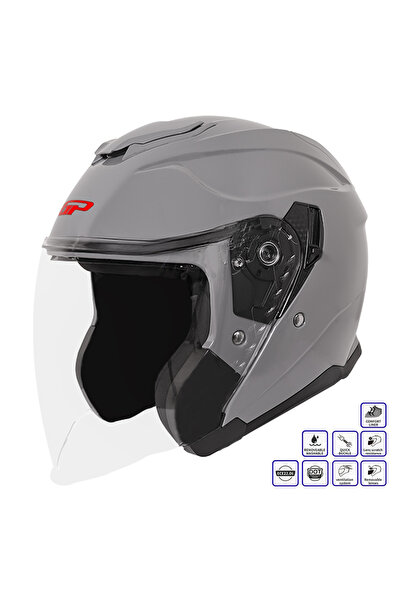 GP KOMPOZİT MKS009-NG Şeffaf Vizörlü Motosiklet Yarım Kask