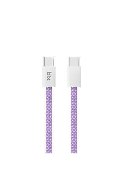Bix T4CC 65W USB-C to USB-C Manyetik Tasarımlı Örgülü Hızlı Şarj ve Data Kabl...