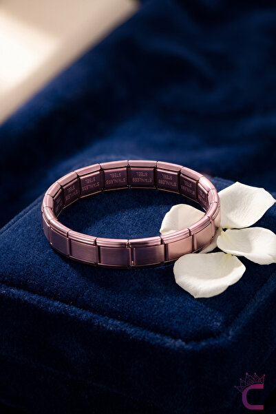 Cinderella Accessories سوار إيطالي من الفولاذ المقاوم للصدأ بلون البرقوق مقاس...