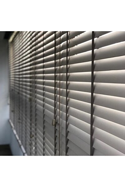 AhsapPerdecim %100 GERÇEK AHŞAP JALUZİ PERDE - 50 MM – KURDELELİ - TAŞ GRİ 29