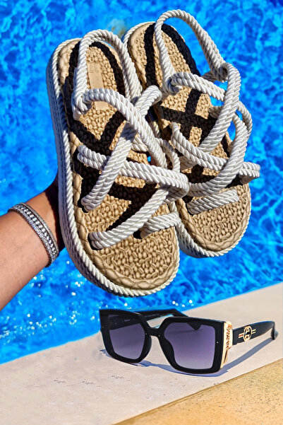 EXCLUSIVE STYLE Papuci/Sandale de dama albe si ochelari de soare de dama - Sa...