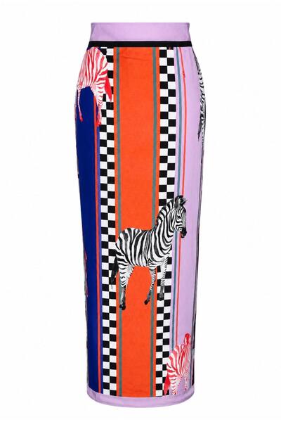 NUNE DESIGN Multicolored Zebra Patterned Pareo Voile Fabric 120 Cm*120 cm