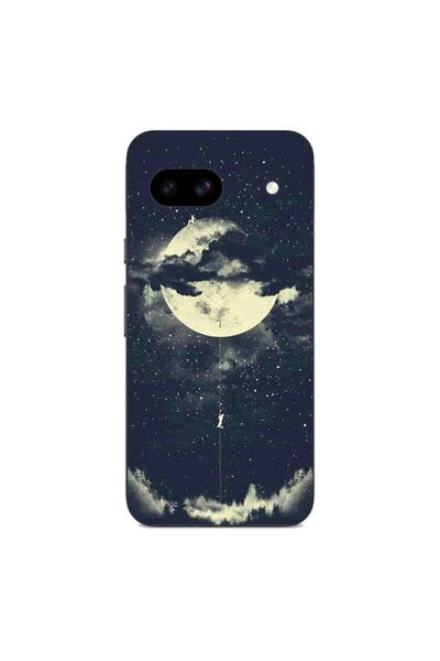 OEM Case compatible with Google Pixel 8A Silicone Gel Tpu Model Moon Climbing