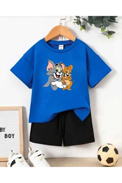 NC Nicee Clothes Summer Children's T-Shirt Shorts Unisex (Tom and Jery Gülerk...