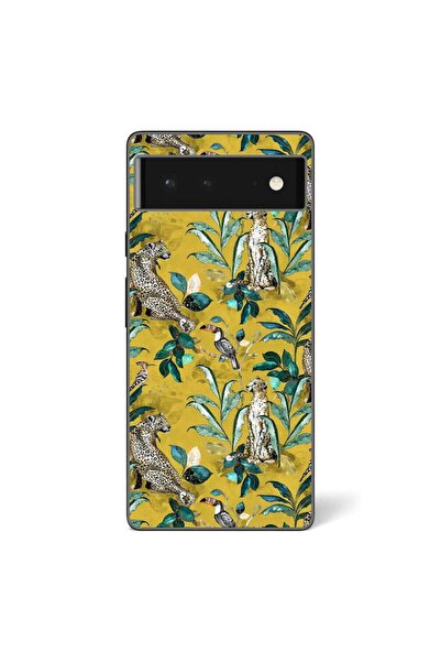 OEM Husa compatibila cu Google Pixel 6 Silicon Gel Tpu Model Yellow Jungle Pa...