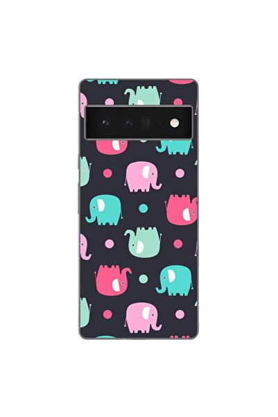 OEM Husa compatibila cu Google Pixel 6 Pro Silicon Gel Tpu Model Pattern Elefant