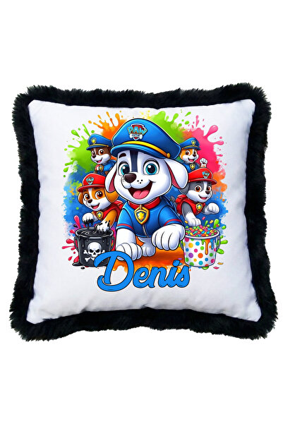 OEM Pernă Decorativă Copii, Personalizabilă cu Nume, Print Animații/Cățeluși,...