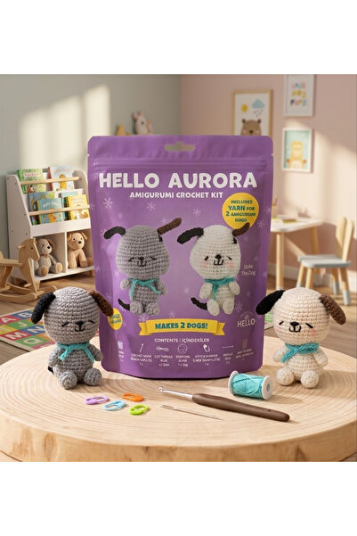 ZUMRANKA HELLO ADORABLE 2'li Amigurumi Örgü Kiti Başlangıç Seti Kendin Yap Ta...