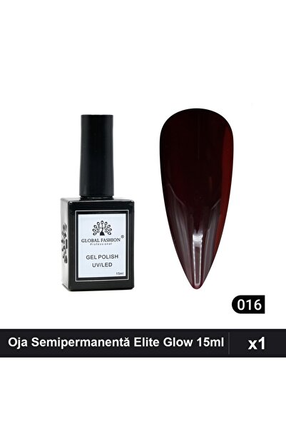 global fashion Oja Semipermanentă Elite Glow 15ml, Gel Polish 016, Manichiură...