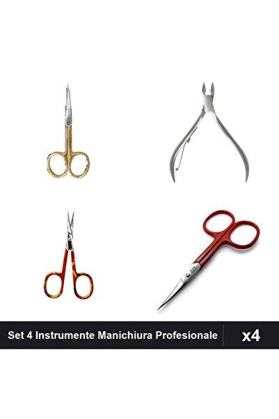 One Group Set 4 Instrumente Manichiura Profesionale, Foarfeci Cuticule One Gr...