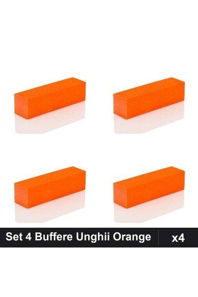NAİLS Set 4 Buffere Unghii Profesionale Orange, Șlefuire și Luciu Manichiură