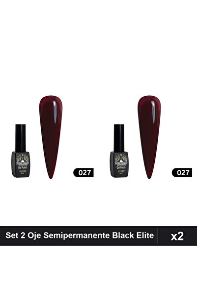 global fashion Set 2 Oje Semipermanente Black Elite 8ml, Manichiura UV/LED,