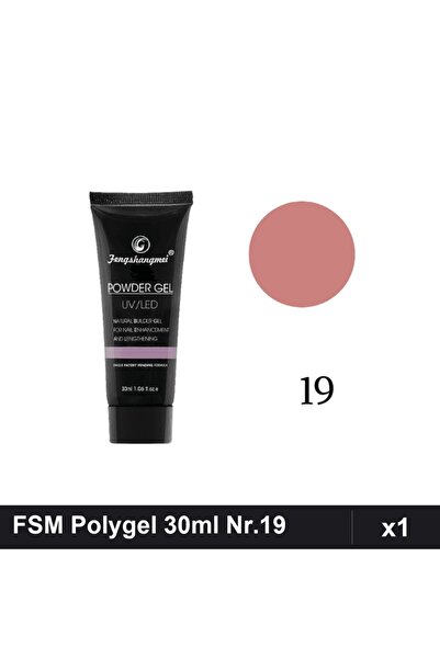 FSM Powder Gel Polygel 30ml Nr.19, Constructie Unghii, 1 Bucata Profesionala