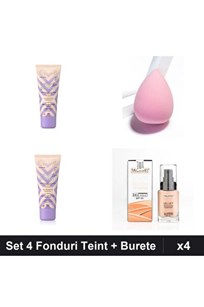 Eveline Set 4 Fonduri Teint Better the Perfect + Burete Makeup, Nuante 01 05