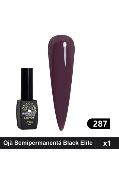 global fashion Ojă Semipermanentă Black Elite 8ml, Manichiură UV/LED,