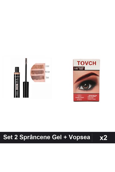 Ruby Rose Set 2 Produse Sprâncene - Gel Mascara Medium + Vopsea Nuanță 5.62