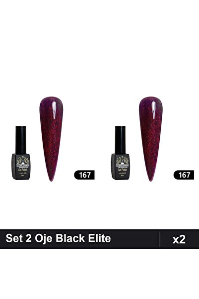 global fashion Set 2 Oje Semipermanente Black Elite 8ml, Manichiura UV/LED Pr...