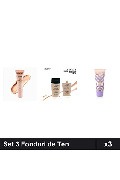 Ruby Rose Set of 3 Foundations, Shades 01 Light-Beige, Color Changing SPF15, ...