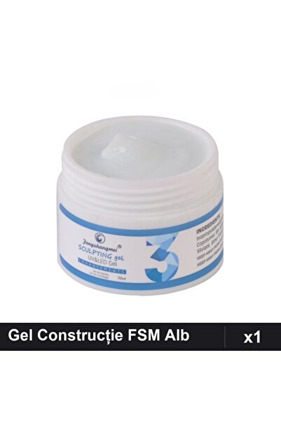 FSM Gel de Construcție UV LED 50g Nr.03 Alb Laptos, Sculpting Unghii