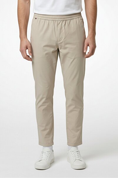 Tommy Hilfiger Men Regular Fit Solid Straight Leg Pants, Light Beige