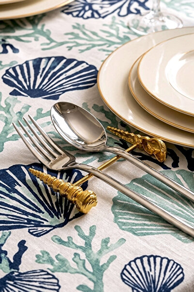 Kitchen Life 4-Piece Metal Gold Sea Fork Spoon Knife Stand