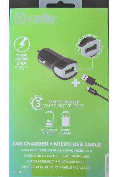 Celly Φορτιστής Αυτοκινήτου με μία Θύρα: 1xUSB μαζί με Καλώδιο Lightning