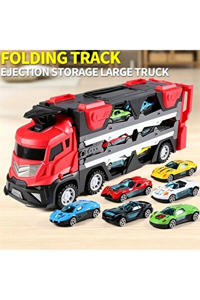 Generic 🚗Gift-Deformation Folding Catapult Rail Car Toy Set, 12 Alloy Cars, ...