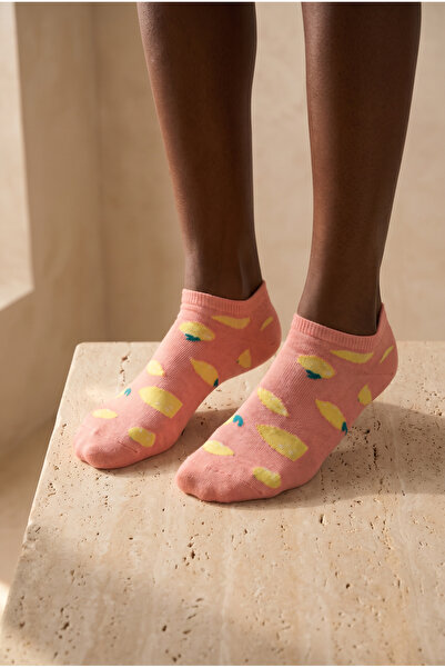 Katia&Bony Women's Fruit Patterned Step Socks Pink