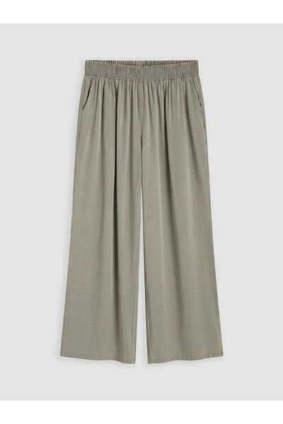 LC Waikiki Nevavm Women's Wide Leg Pants with Elastic Waist and Difference in...