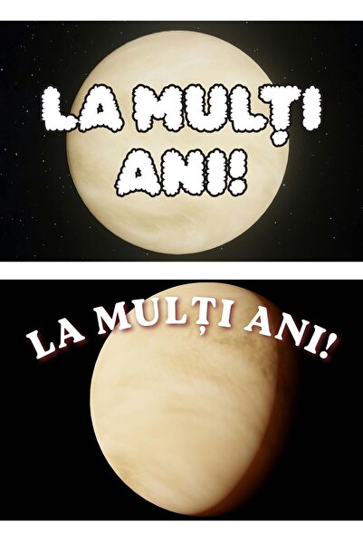 OEM Set 2 Felicitari La Multi Ani Planeta Venus, Design Astronomic, Carton 25...