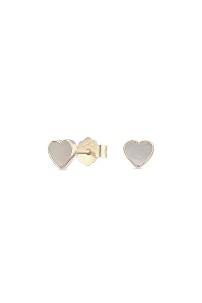 Lisa&Co. Cercei Argint Mother of Pearl Heart M Argint placat cu aur galben / ...