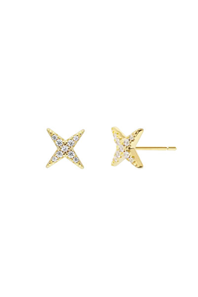 Lisa&Co. Cercei Argint Northern Star Shiny L Argint placat cu aur galben / Zi...