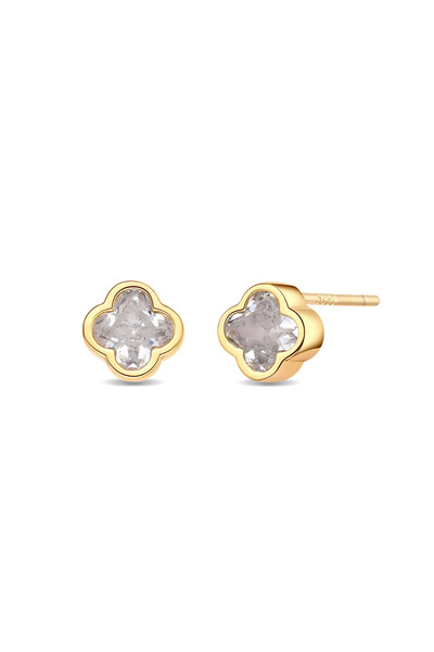 Lisa&Co. Cercei Argint Felicita Argint placat cu aur galben / Zircon / Alb