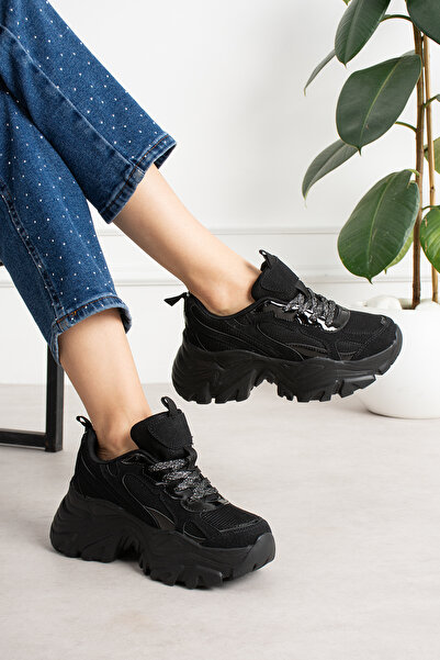 pasyone Black Women's High Casual Sneaker Shoes