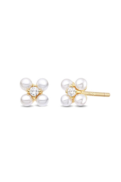 Lisa&Co. Cercei Argint Treasure Argint placat cu aur galben / Shellpearls&Zir...