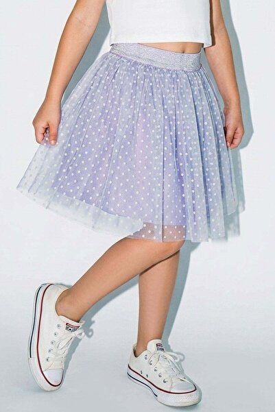 Breeze Fusta tutu pentru fete, cu model cu buline, 5-9 ani, liliac