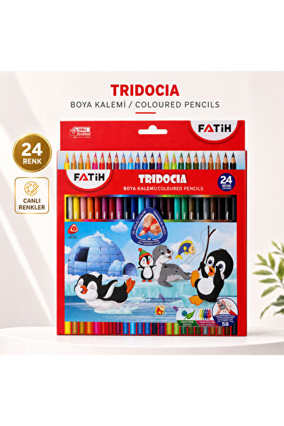 Fatih TRIDOCIA ÜÇGEN 24 RENK Kuru Boya Kalemi