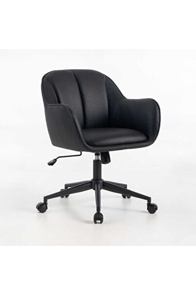 Adore Mobilya Milano Çalışma Koltuğu Siyah S.Deri 60x80-88x62 cm