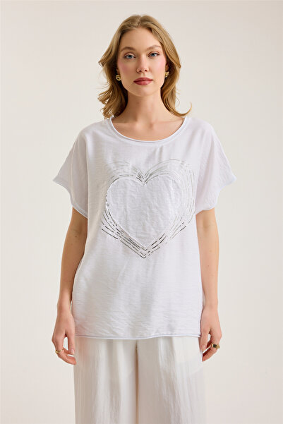 HomeStore Sequined Gilded Striped Blouse