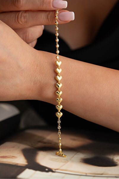 Silvano Jewelry 925 Ayar Gümüş Taşsız Kalpli Su Yolu Bileklik