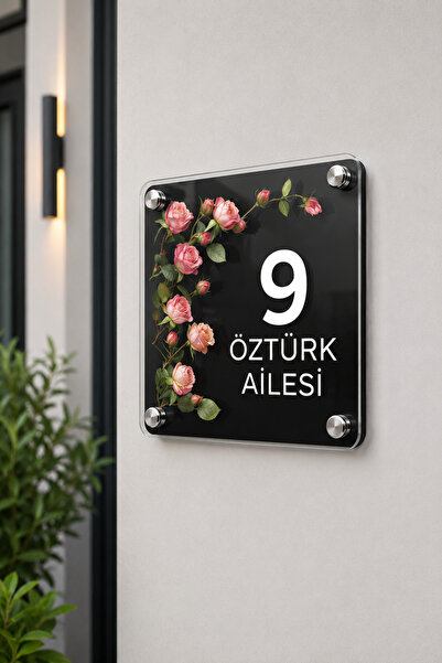 JHAAR Kişiye Özel Pleksi Kapı İsimliği – Modern & Lüks UV Baskılı Dekoratif K...