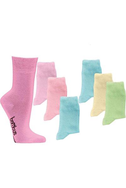 Other 6 perechi de șosete din bambus pastel, fără elastic, pentru femei și fe...