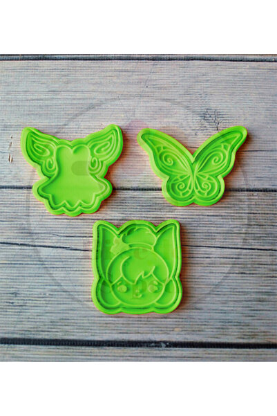 Bi'şeyler Sepeti Tinkerbell Themed Cookie Mold - Cookie Cutter 3 Figures 6 Pi...