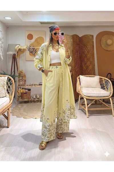 QUAWEAR Shirt with Side Slits, Long Tunic with Side Pockets, Elastic Waist, L...