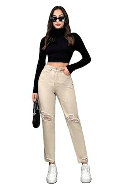 StreetWear Outlet OEM - Women's Jeans, Mom Fit Cut, Unfinished Hem and Rips, ...