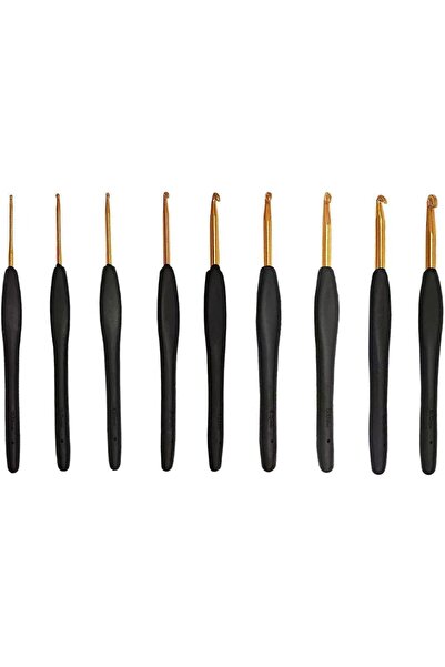 Other kingsea Set de 9 croșete cu mânere din silicon, diverse mărimi, negre, ...