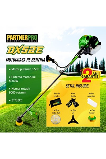 PartnerPro Gasoline brush cutter PARTNER PRO DX 52 E 5.5 HP, 2 T, 10000 rpm